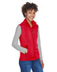 Load image into Gallery viewer, Core 365 Classic Red Ladies&#39; Cruise Two-Layer Fleece Bonded Soft Shell Vest / Side Panel View | YourWay
