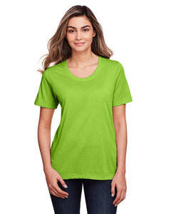 Ladies' Acid Green Core 365  Fusion ChromaSoft™ Performance T'Shirt / Front View | YourWay